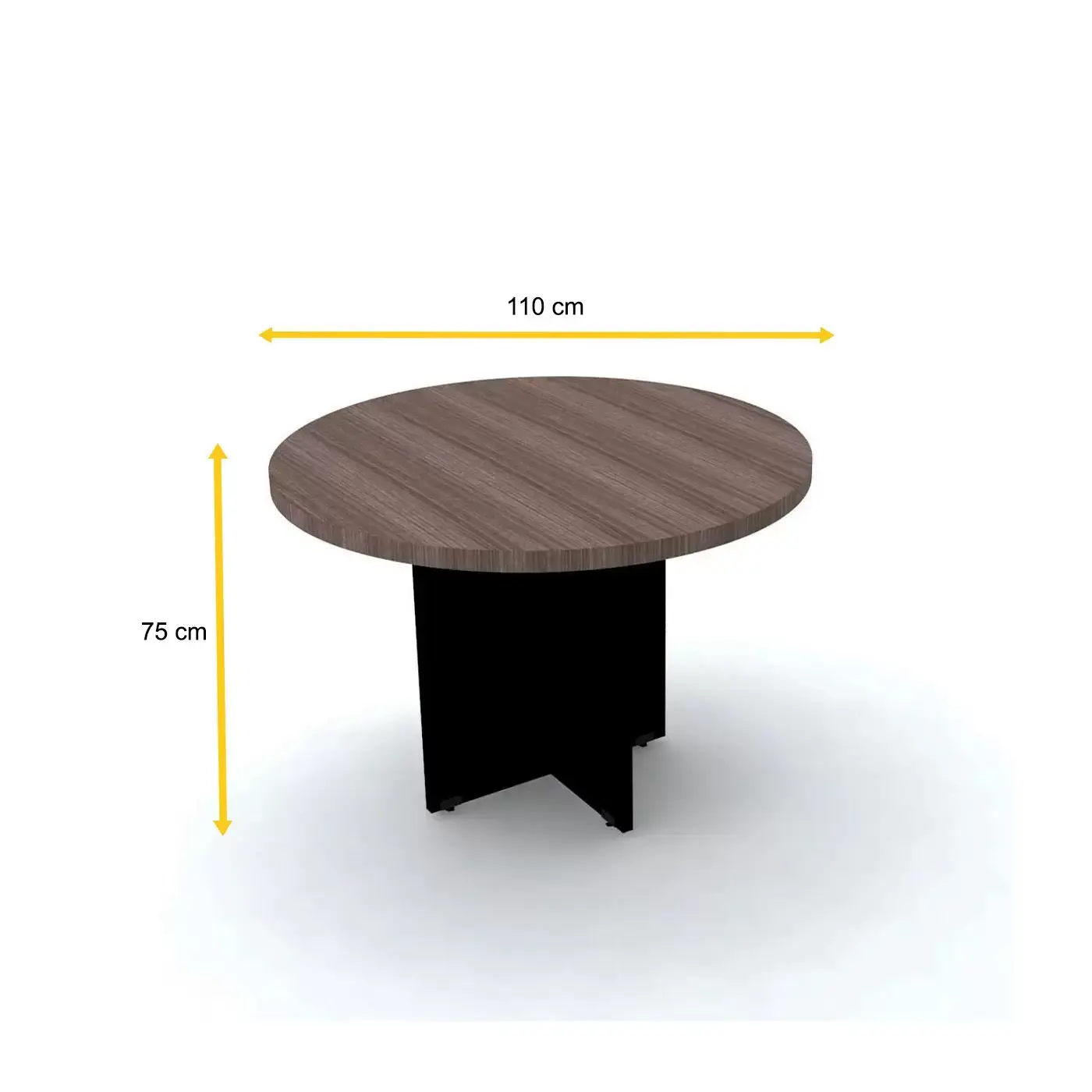 Mesa redonda de reunião em MDP com 110 cm de diâmetro