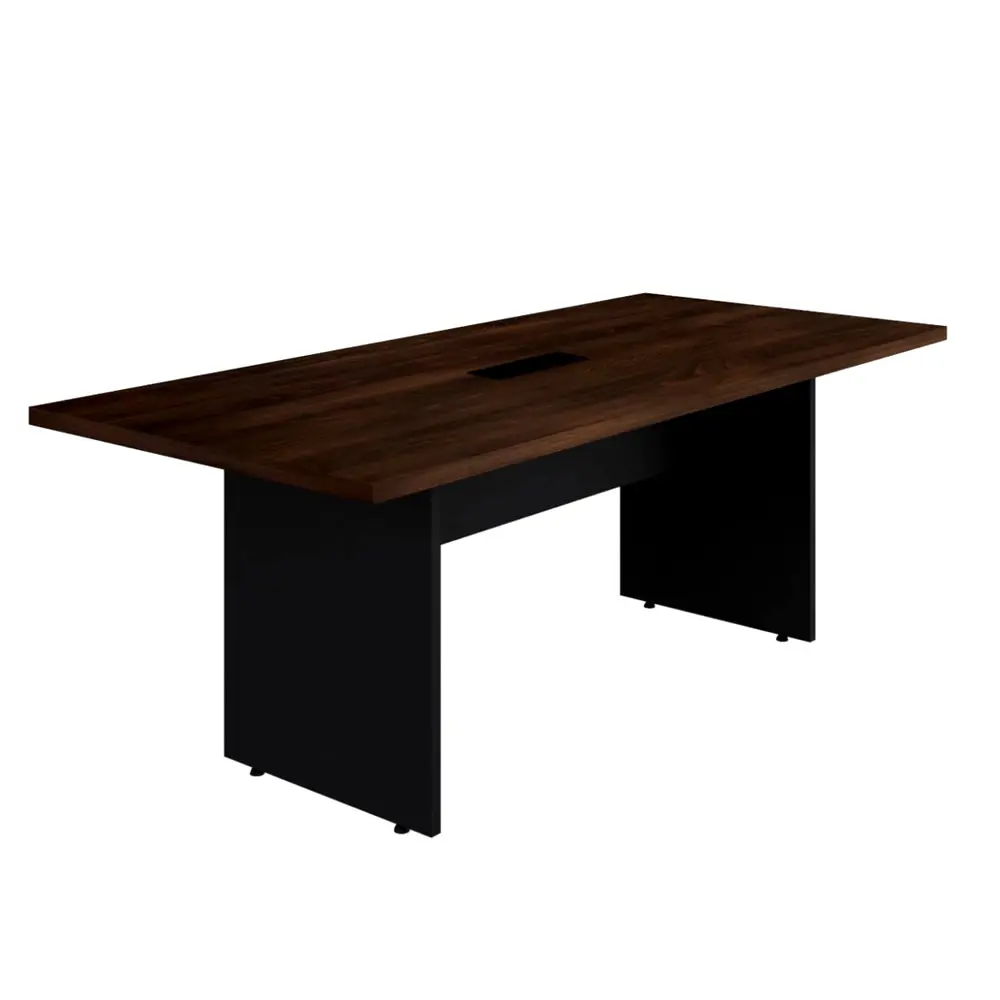 Mesa de reunião Prisma 2,2 m para 10 pessoas Nogal e Preto