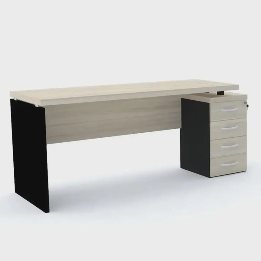 Mesa para Escritório PE40 com 4 Gavetas Nogueira Mesa para escritório PE40 com 4 gavetas Nogueira