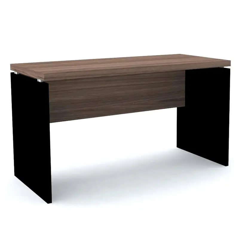 Mesa de Escritório PE40 150 x 70 cm Walnut e Preto Mesa de escritório PE40 em MDP 150 x 70 cm Walnut e Preto