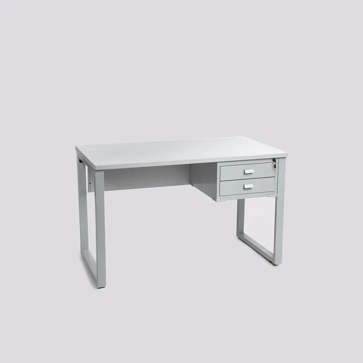 Mesa de Escritório Reta M1200 P25 com 2 Gavetas Mesa de escritório reta 1,20 m com 2 gavetas cinza