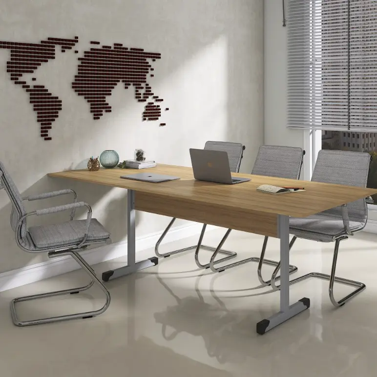 Mesa de Reunião 2,00 m com Pé Tubular