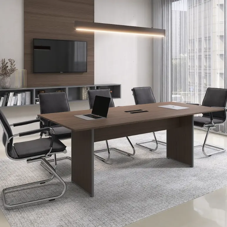 Mesa de Reunião 2,00 m com Base Painel