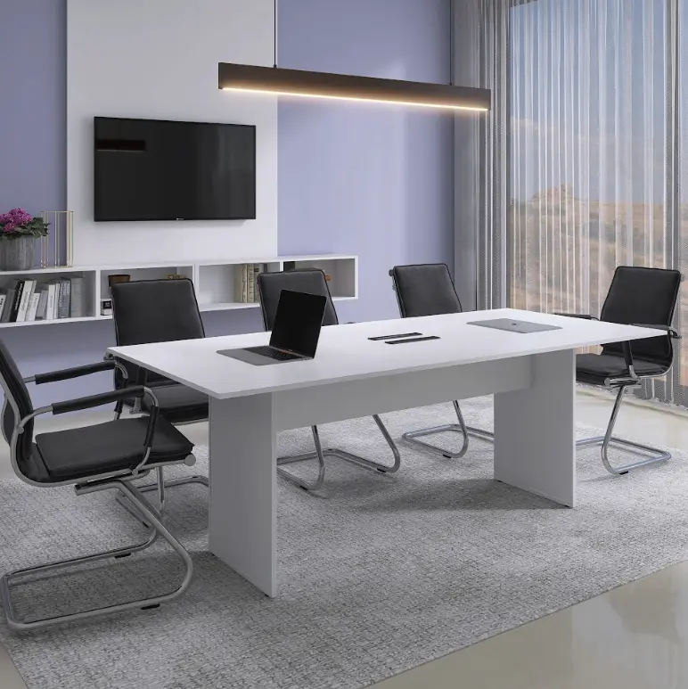 Mesa de Reunião 2,00 m com Base Painel