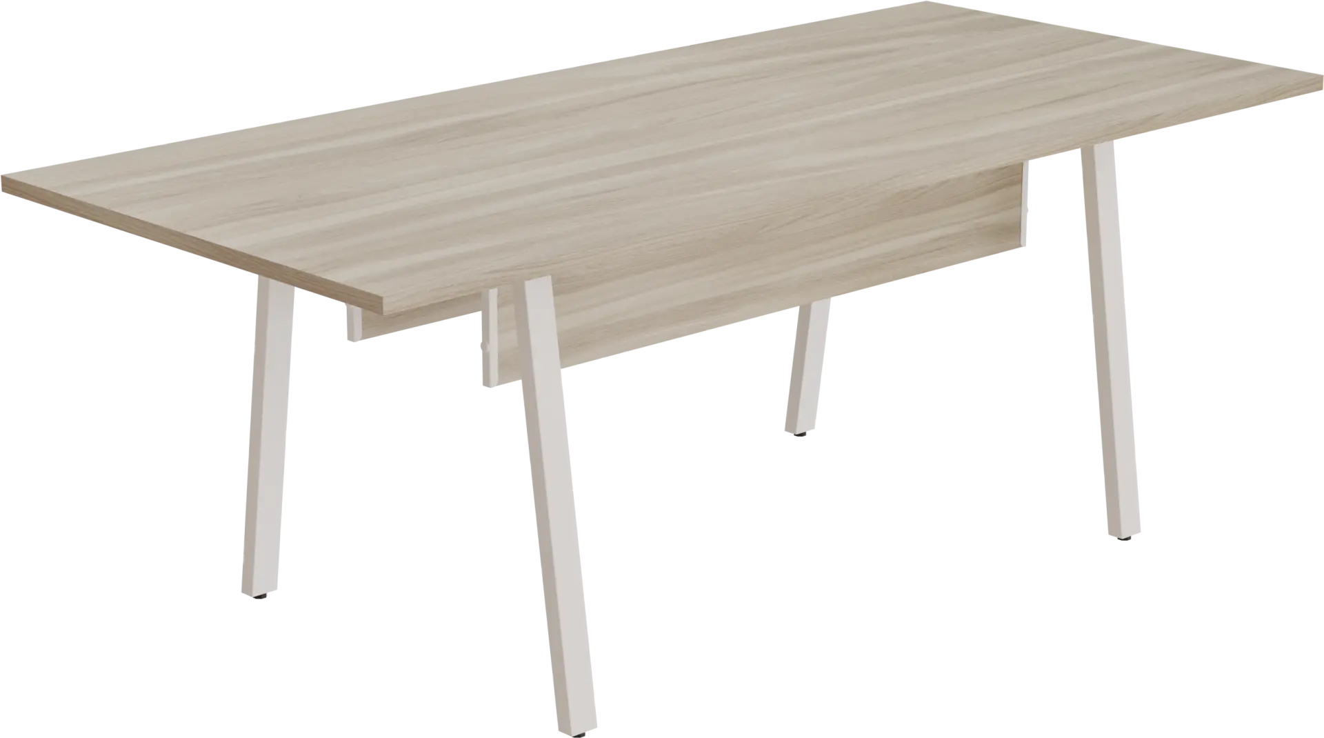 Mesa de Reunião Retangular Pé Cavalete sem Recorte para Caixa de Tomada 250 x 100 cm