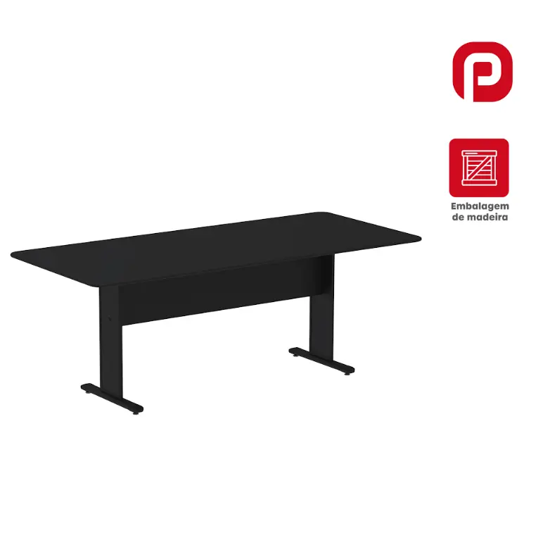 Mesa de Reunião Retangular 2,00 m — Maxxi Pandin