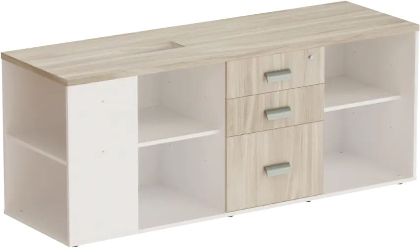 Armário Diretivo com Abertura para Porta Direita com Recorte 160 x 50 cm Prima Impact 40 Marzo Vitorino
