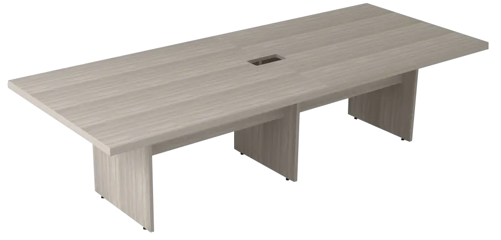 Mesa de Reunião Retangular Bipartida com 1 Recorte para Caixa de Tomada 400 x 120 cm Prima Impact 40 Marzo Vitorino