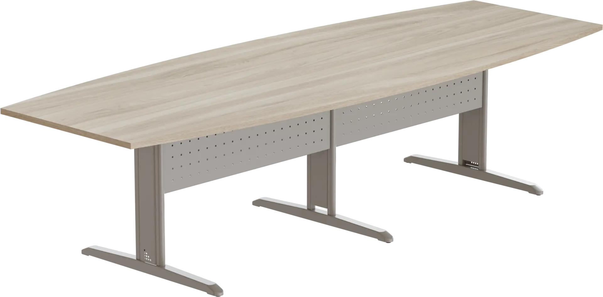 Mesa Reunião Semi Oval Bipartida - Frontal de Aço 350 x 120 cm - Romanzza Plus Marzo Vitorino