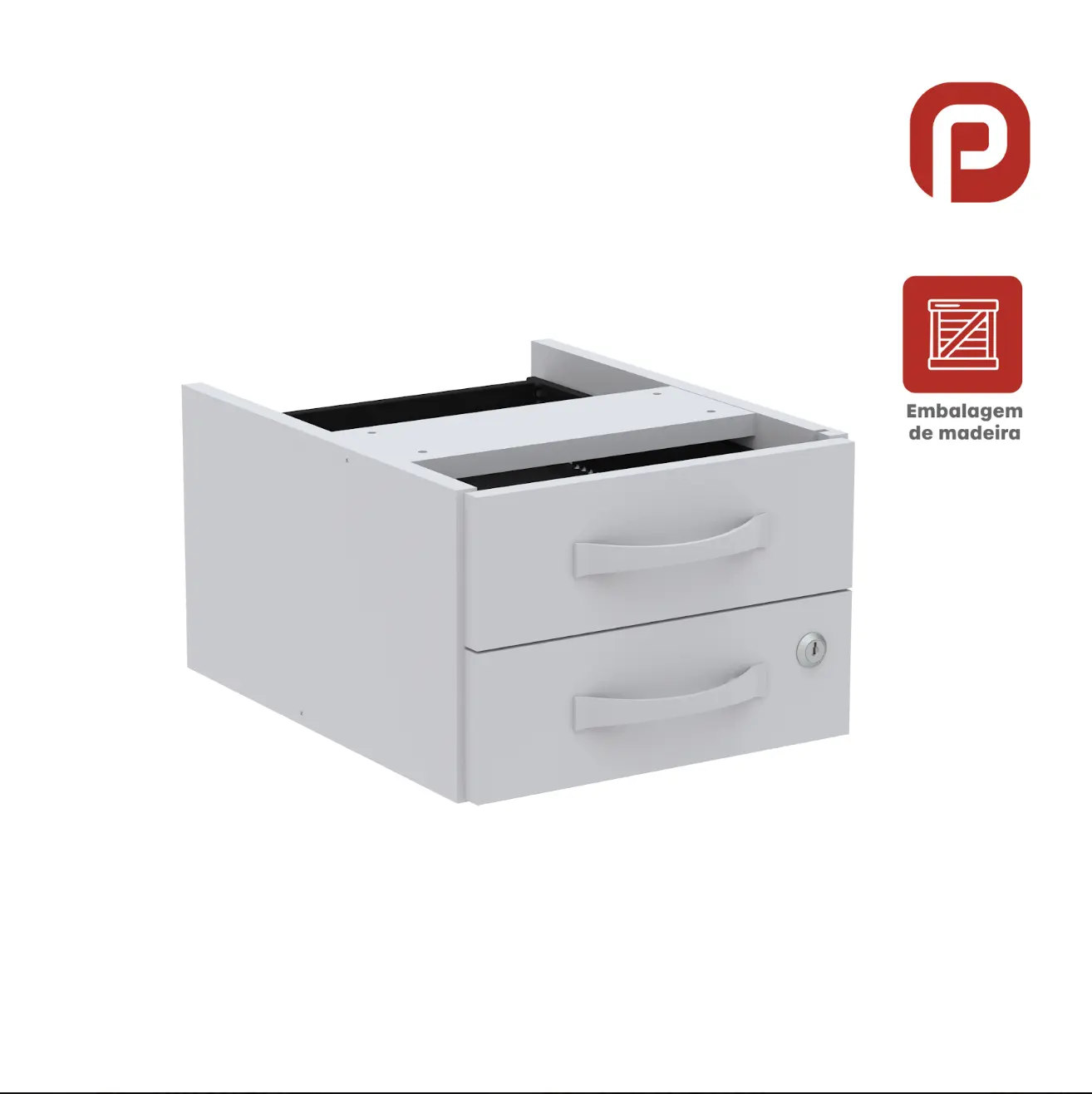 Gaveteiro Aéreo 2 Gavetas para Mesa de Escritório — Maxxi Pandin