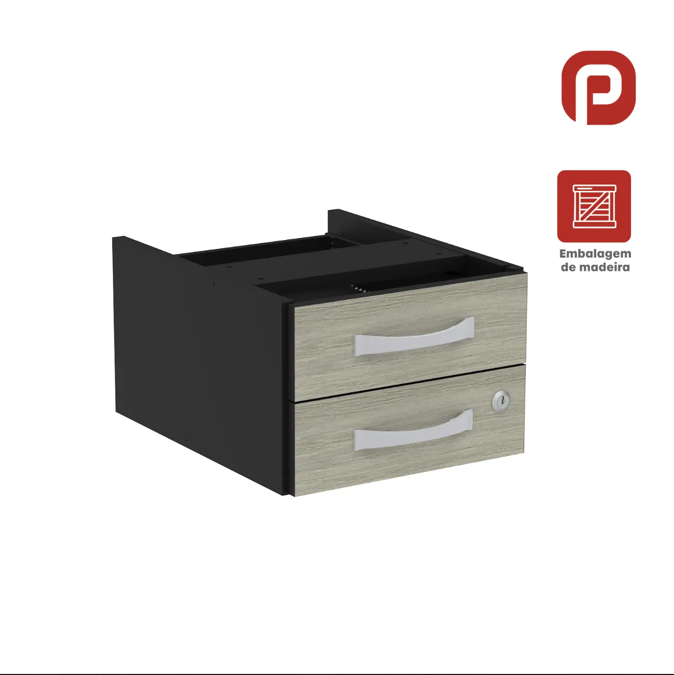 Gaveteiro Aéreo 2 Gavetas para Mesa de Escritório — Maxxi Pandin