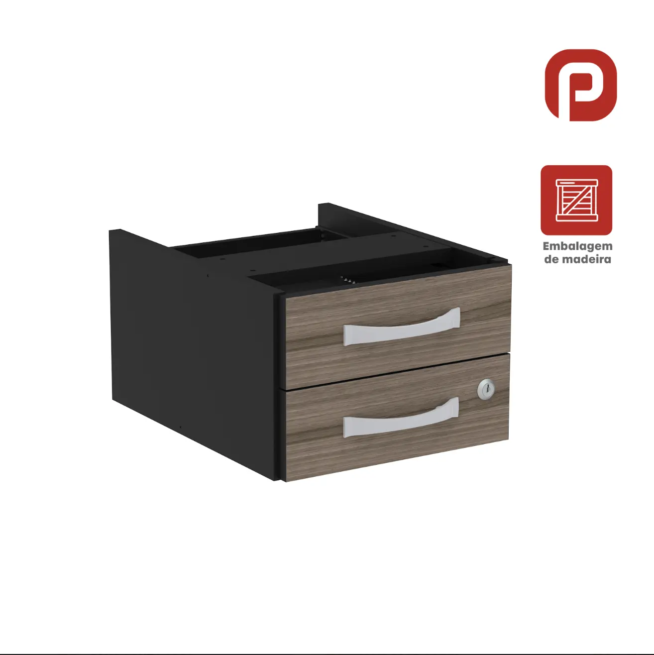Gaveteiro Aéreo 2 Gavetas para Mesa de Escritório — Maxxi Pandin
