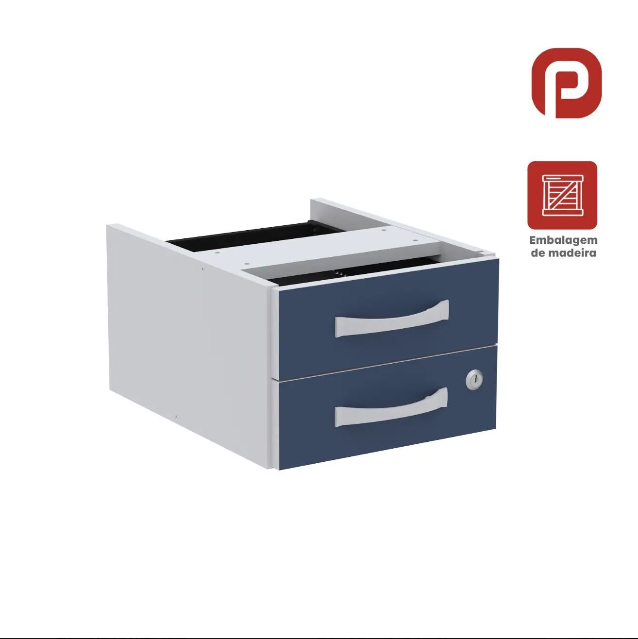 Gaveteiro Aéreo 2 Gavetas para Mesa de Escritório — Maxxi Pandin