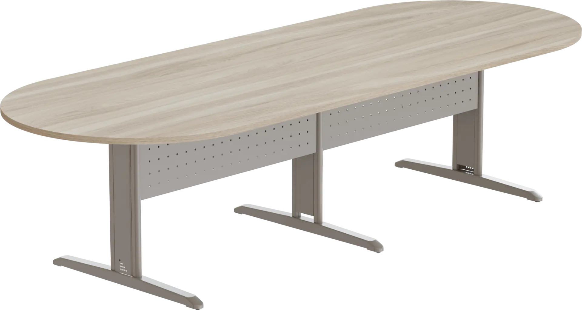 Mesa Reunião Oval Bipartida - Frontal de Aço 300 x 110 cm - Romanzza Plus Marzo Vitorino