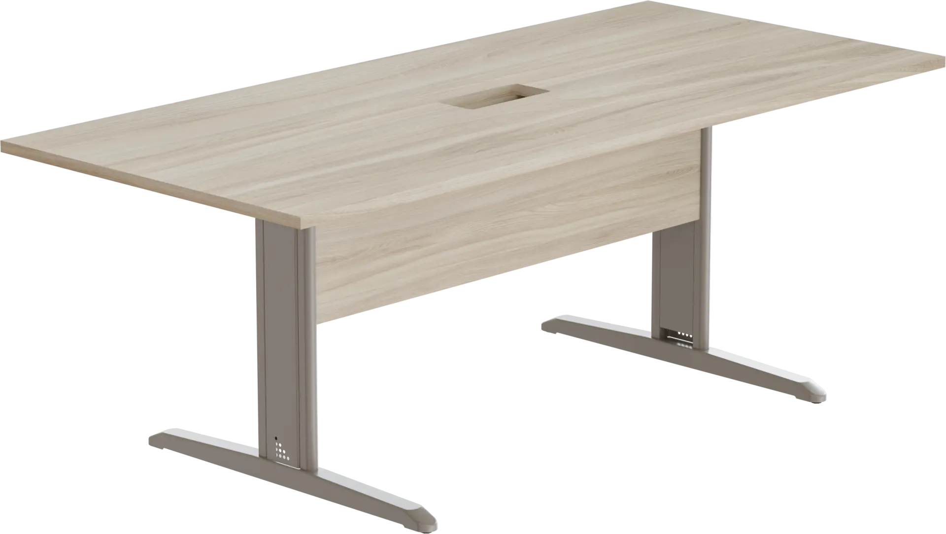 Mesa Reunião Retangular Com Rasgo Para Caixa De Tomada - Frontal BP 200 x 90 cm - Romanzza Plus Marzo Vitorino