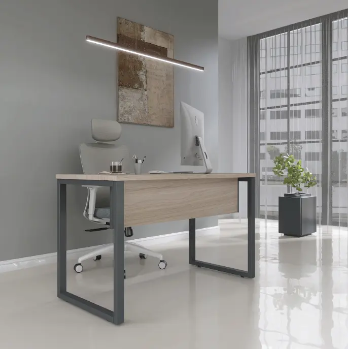 Mesa de Escritório Secretária 120 cm Pé de Aço - P25 TUB Pandin