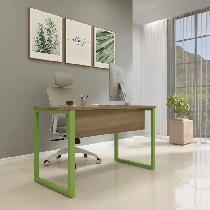 Mesa de Escritório Secretária 120 cm Pé de Aço - P25 TUB Pandin