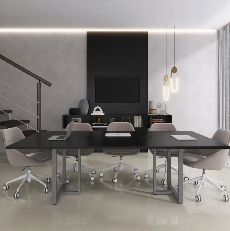 Mesa de Reunião Bipartida 2,60 m com Power Box Pé de Aço - P25 TUB Pandin