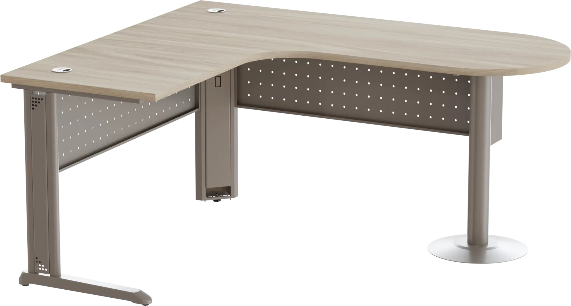Mesa Delta Peninsular Direita - Frontal de Aço 150 x 180 cm - Romanzza Plus Marzo Vitorino