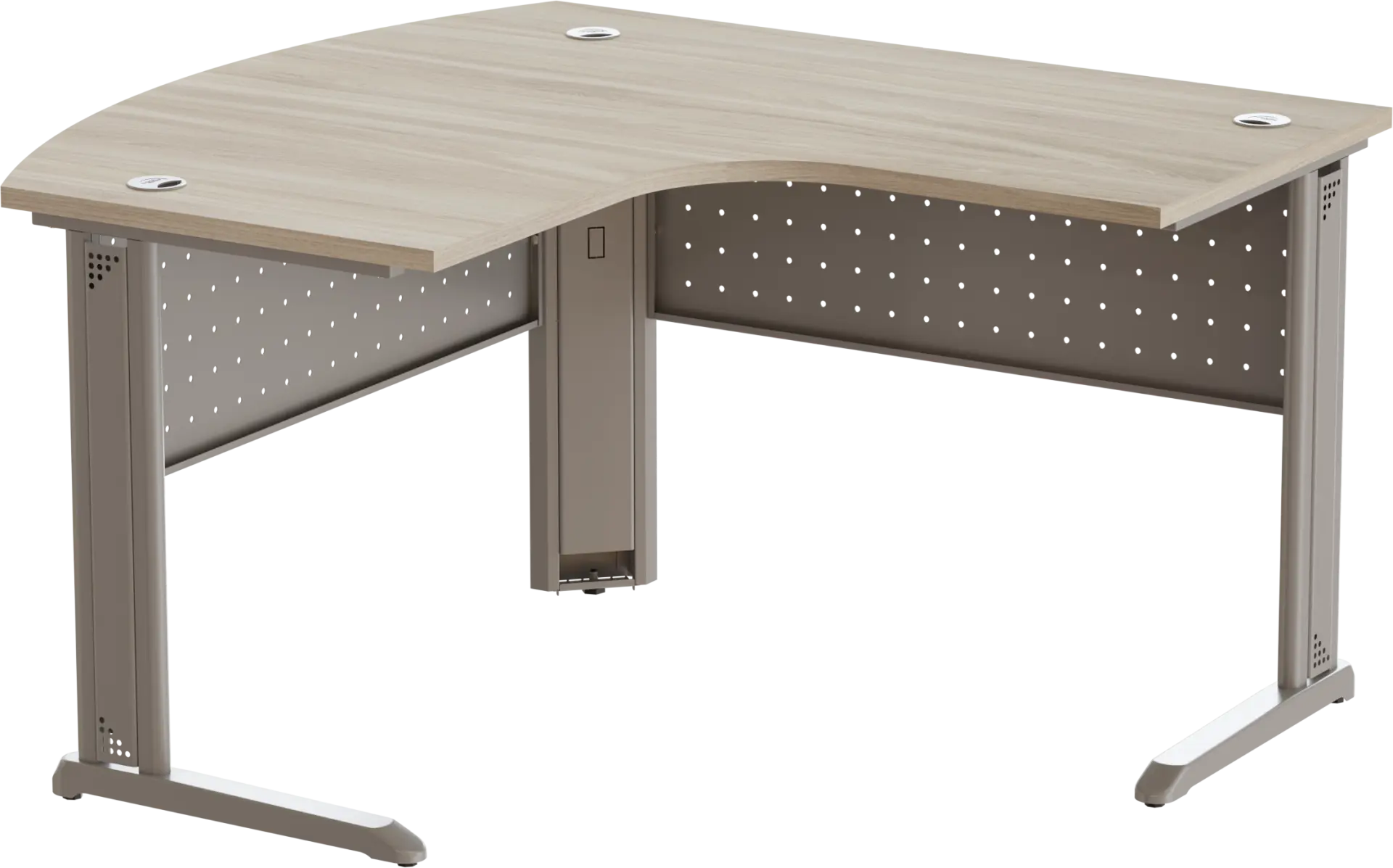 Mesa Delta Atendimento Esquerda - Frontal de Aço 180 x 145 cm - Romanzza Plus Marzo Vitorino