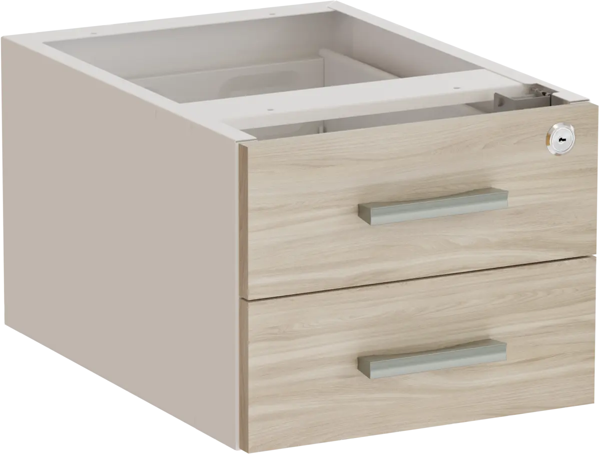 Gaveteiro Fixo 2 Gavetas - Corpo Aço 40 x 42,4 cm - Romanzza Plus Marzo Vitorino