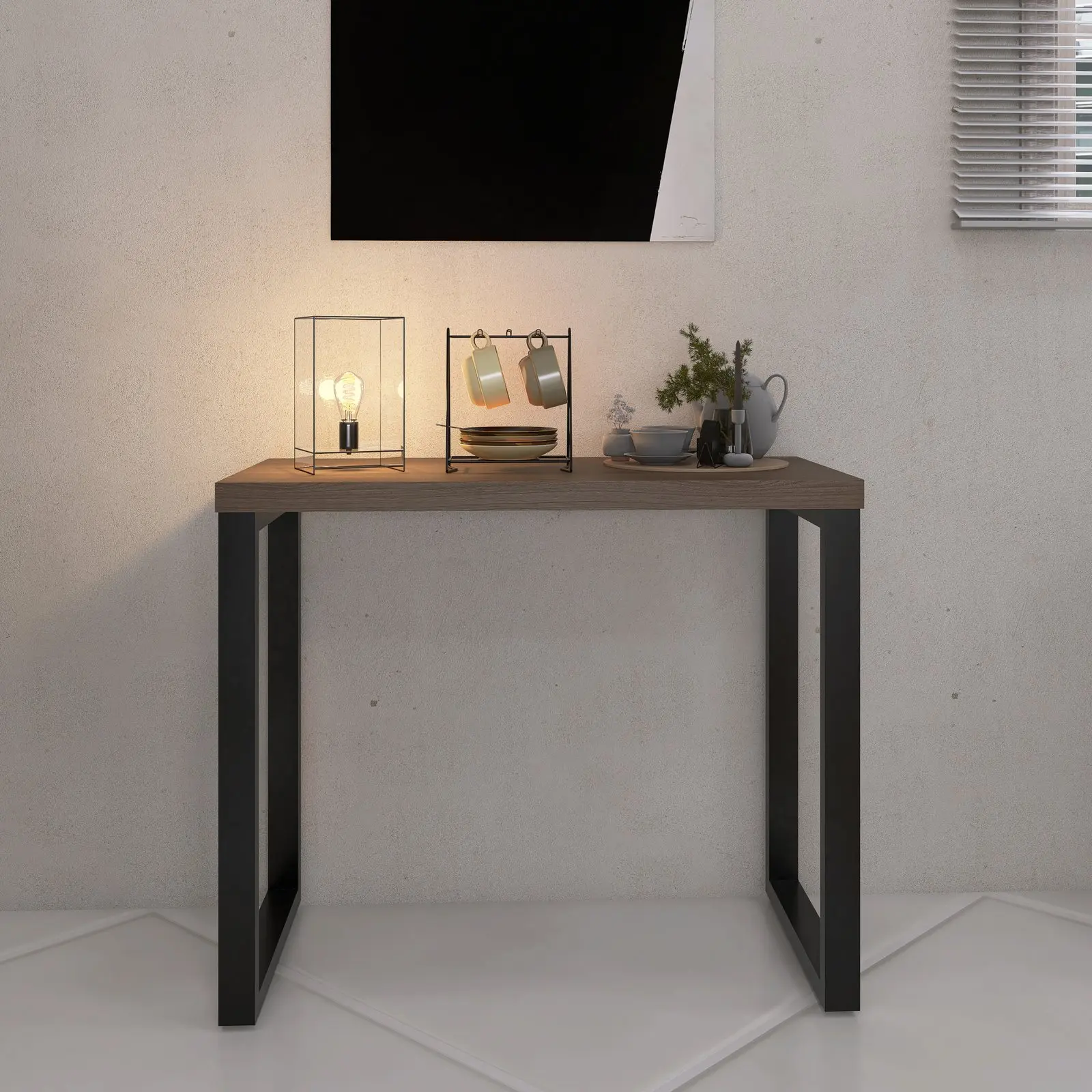 Mesa de Escritório Reta Auxiliar 90 x 45 cm Pé de Aço - PE40 TUB Pandin
