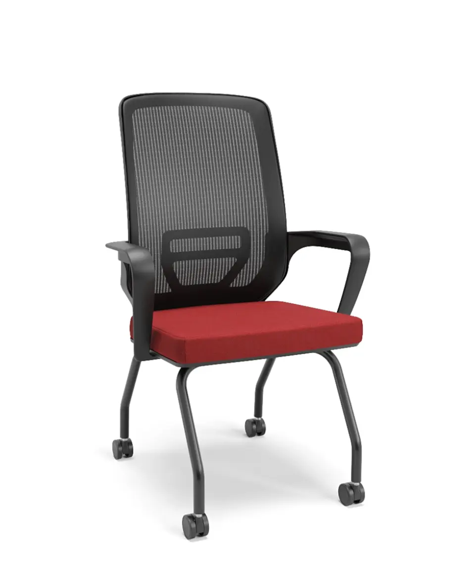 Cadeira Adrix 4 Pés com Rodízio - Estrutura Preta - Múltiplos de 2 unidades