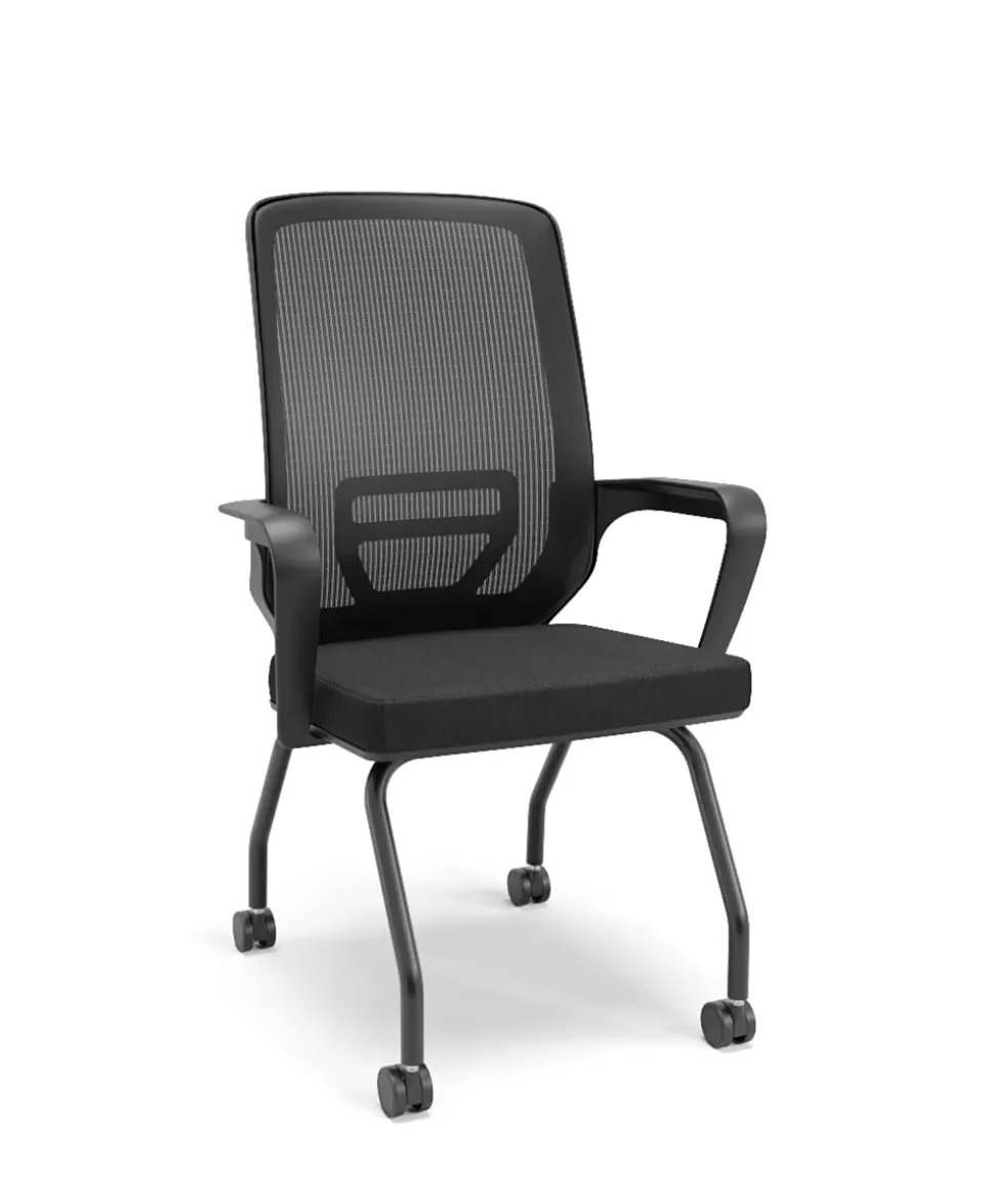 Cadeira Adrix 4 Pés com Rodízio - Estrutura Preta - Múltiplos de 2 unidades