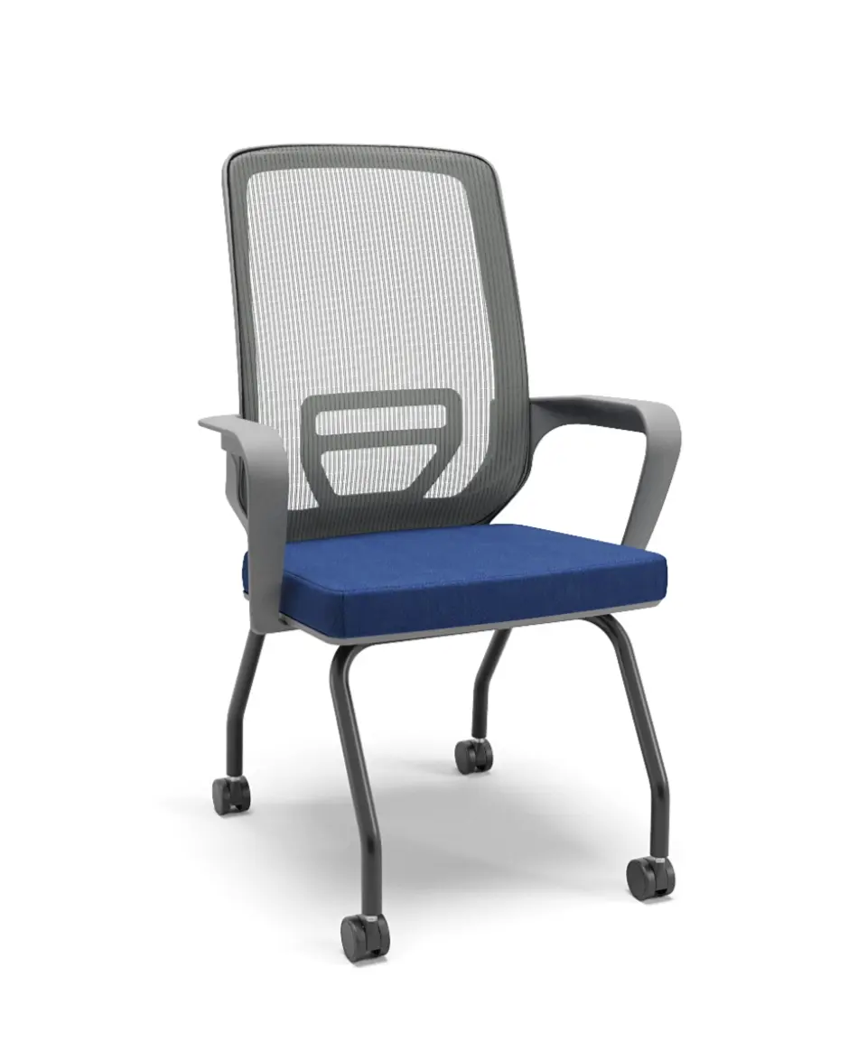Cadeira Adrix 4 Pés com Rodízio - Modelo Grafite - Estrutura Preta - Venda unitária