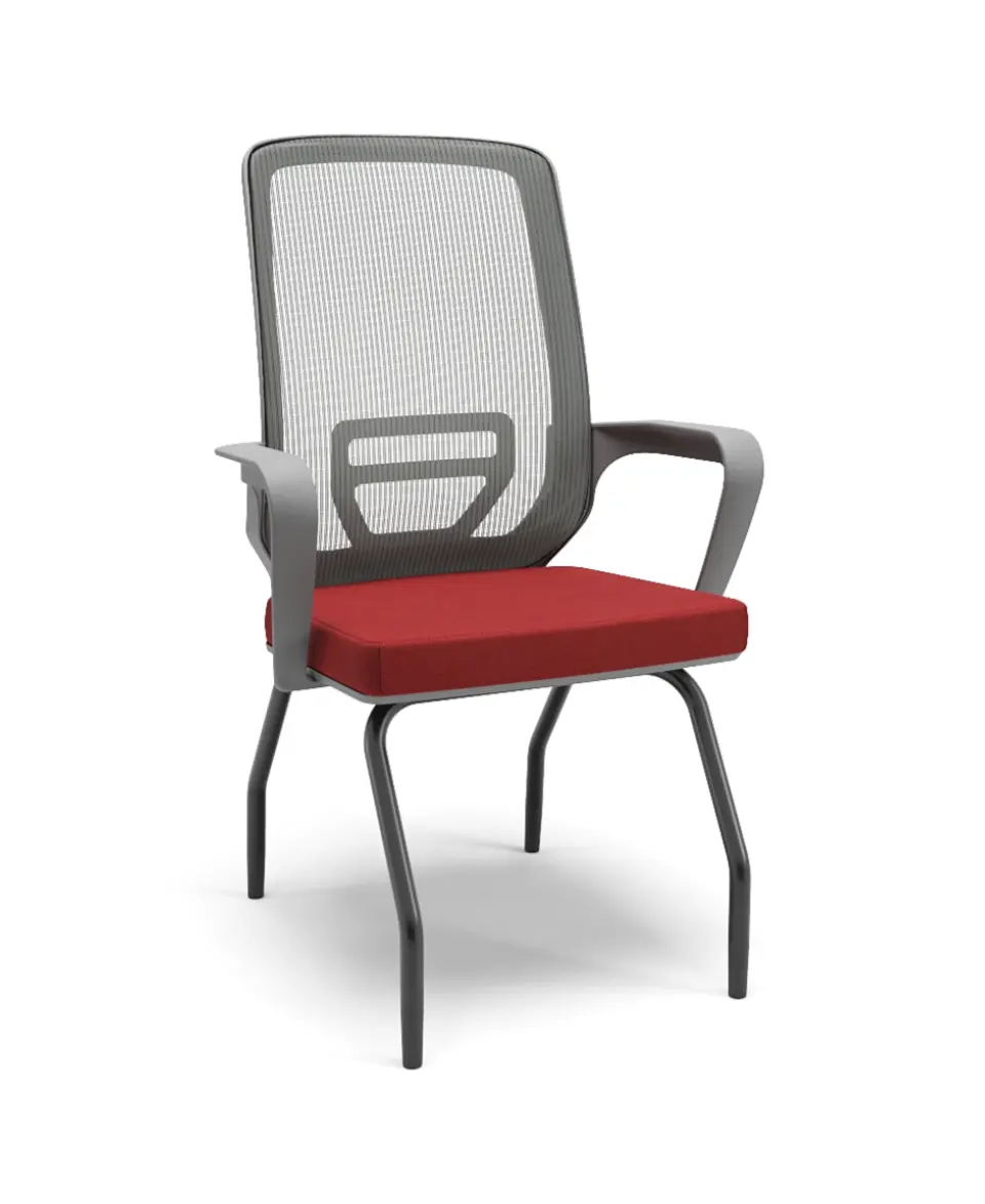 Cadeira Adrix 4 Pés - Modelo Grafite - Estrutura Preta - Múltiplos de 2 unidades