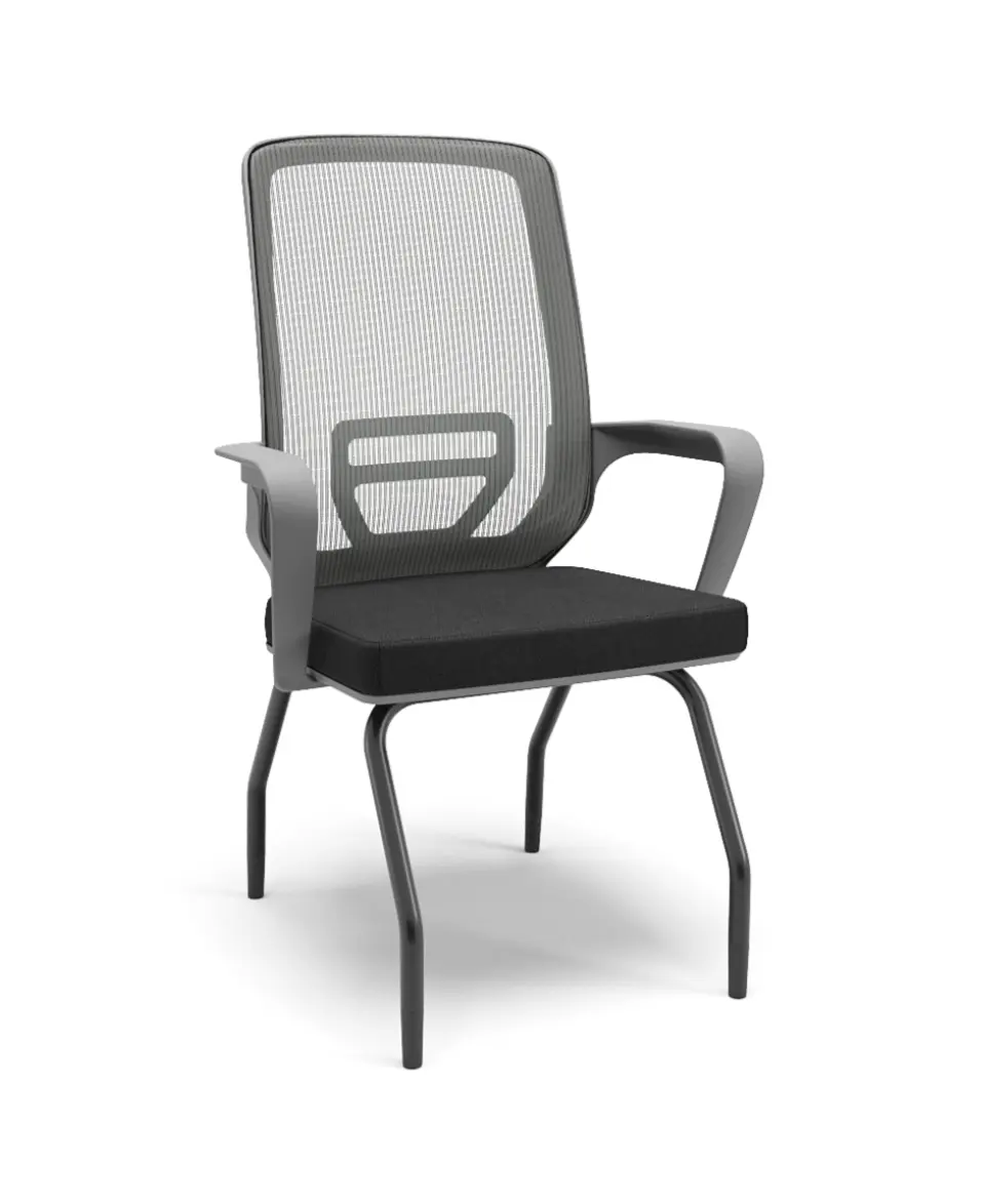 Cadeira Adrix 4 Pés - Modelo Grafite - Estrutura Preta - Múltiplos de 2 unidades