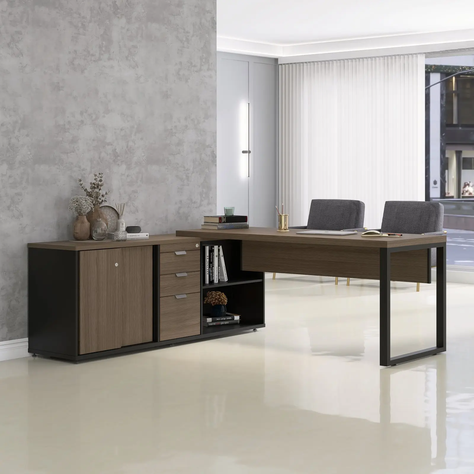 Mesa Pé Balcão com 3 Gavetas 1,89 x 1,80 m - PE40 TUB Pandin