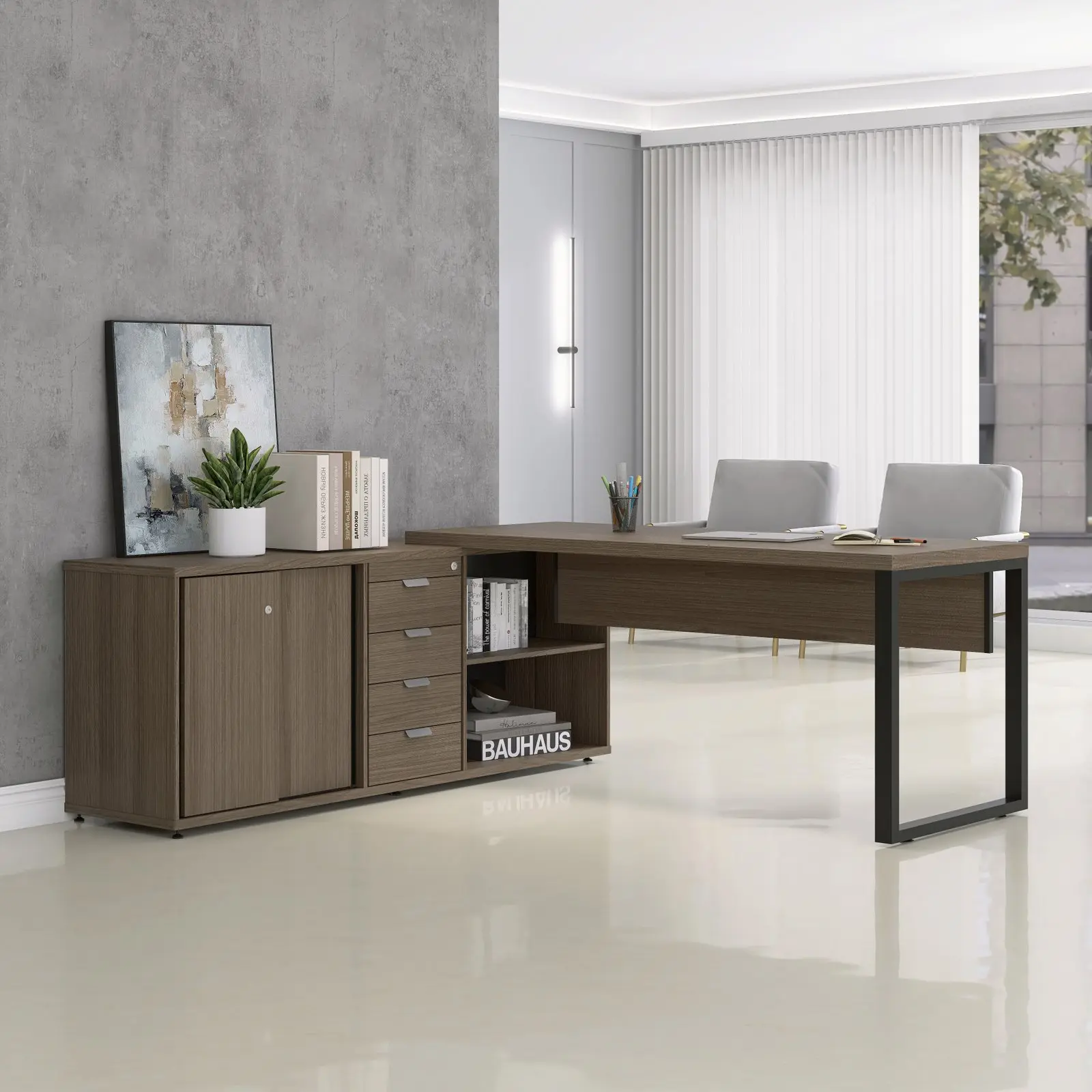 Mesa Pé Balcão com 4 Gavetas 1,89 x 1,80 m - PE40 TUB Pandin