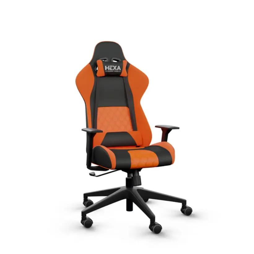 Cadeira Gamer Hexa Cadeira gamer Hexa Frisokar giratória com braços reguláveis e base piramidal