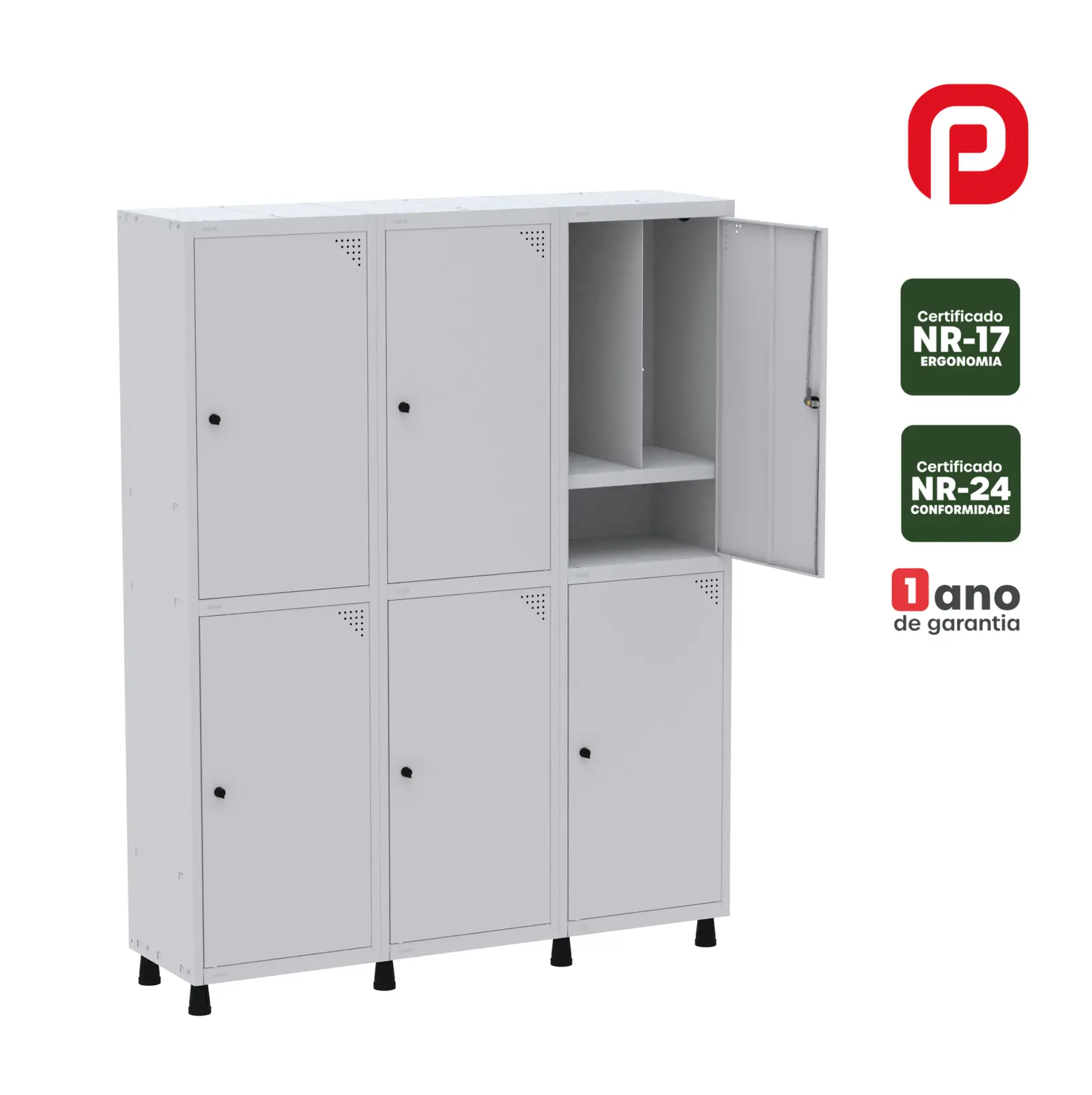 Roupeiro de Aço GRF 503/6 INS PV DI - Linha de Aço Pandin