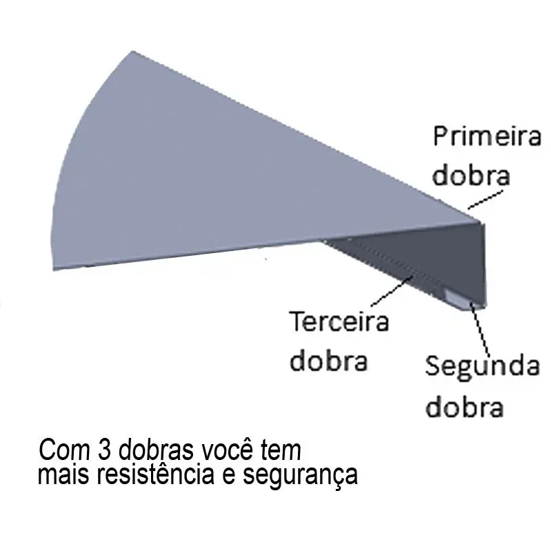 Estante baixa de aço cinza com 3 prateleiras