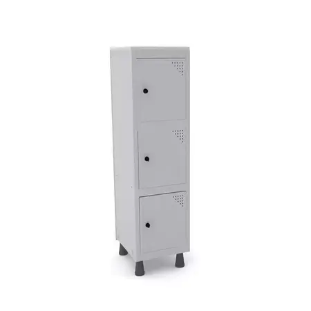 Mini roupeiro de aço com 3 portas ventiladas