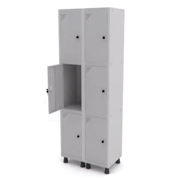 Roupeiro de aço Pandin com 6 portas médias