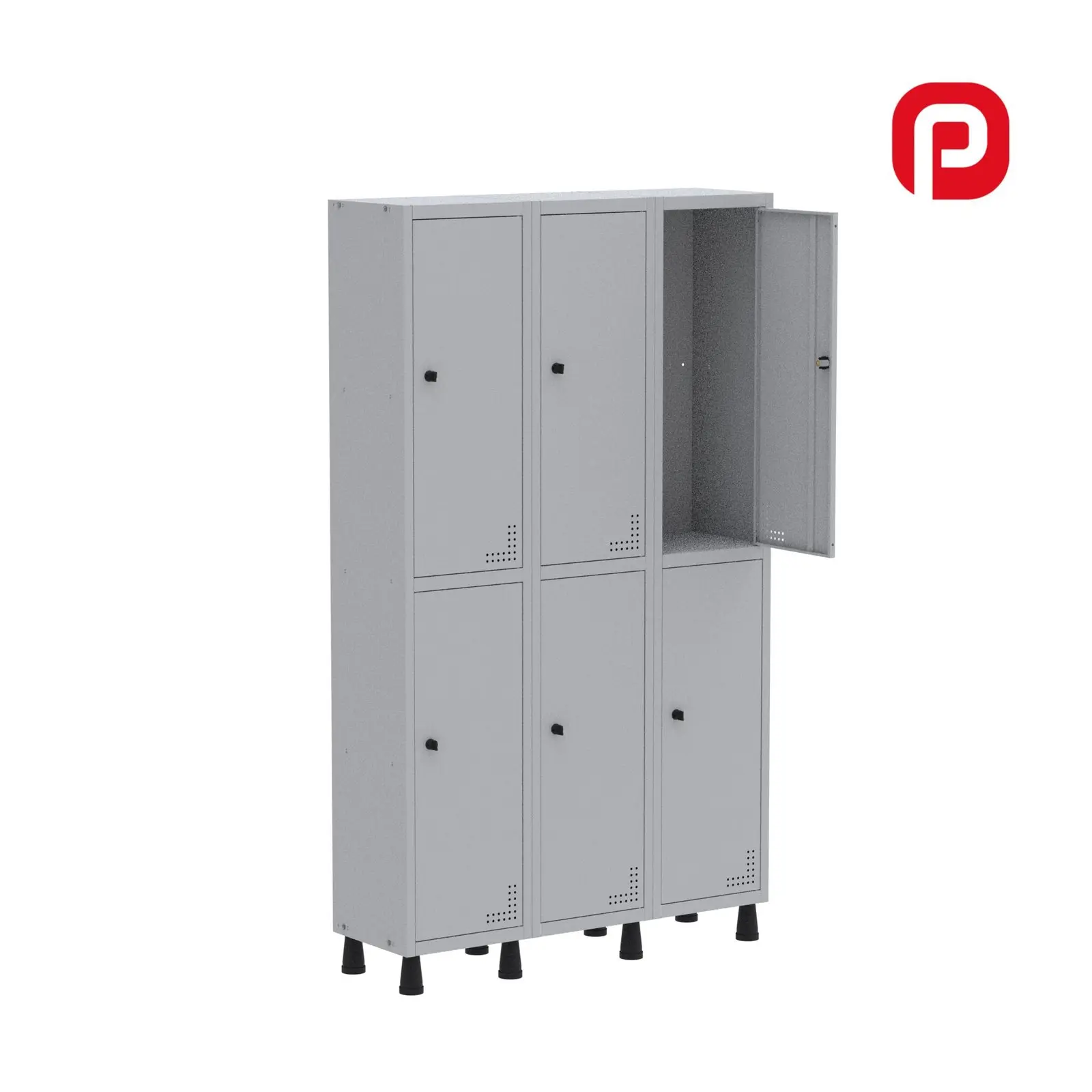 Roupeiro de Aço Light 3 Vãos 6 Portas