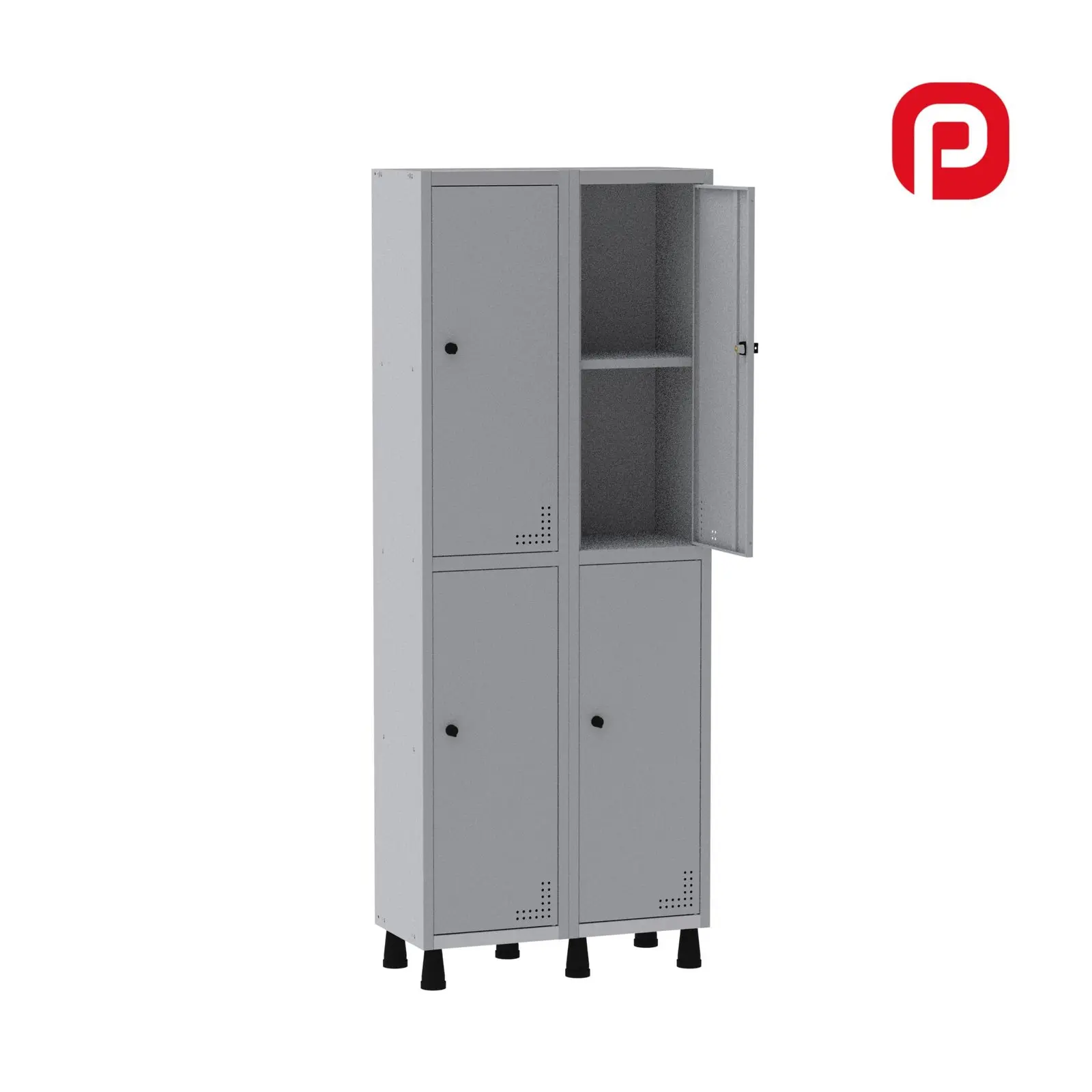Roupeiro de Aço Light 2 Vãos 4 Portas PRI
