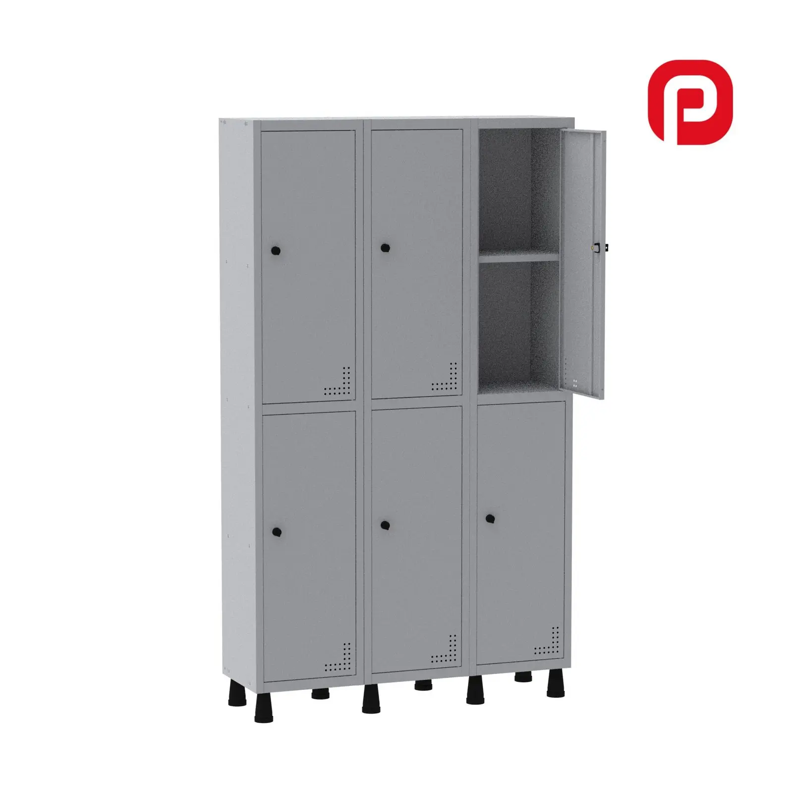 Roupeiro de Aço Light 3 Vãos 6 Portas PRI