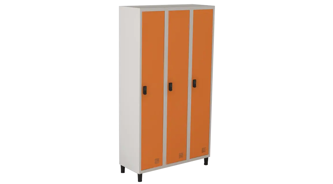 Armário Locker de Aço Euro Módulo com 1 Porta(s) 3 Módulo(s) 3 Porta(s) com Fechadura Digilock com Tranca Tripla
