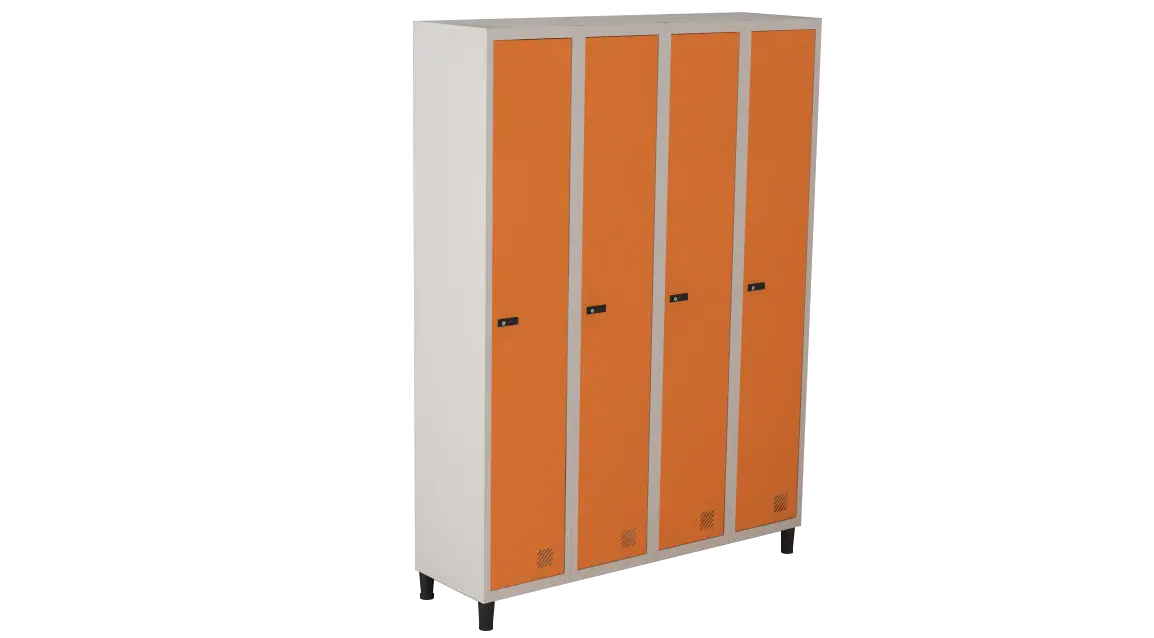 Armário Locker de Aço Euro Módulo com 1 Porta(s) 4 Módulo(s) 4 Porta(s) com Fechadura Segredo com Tranca Tripla