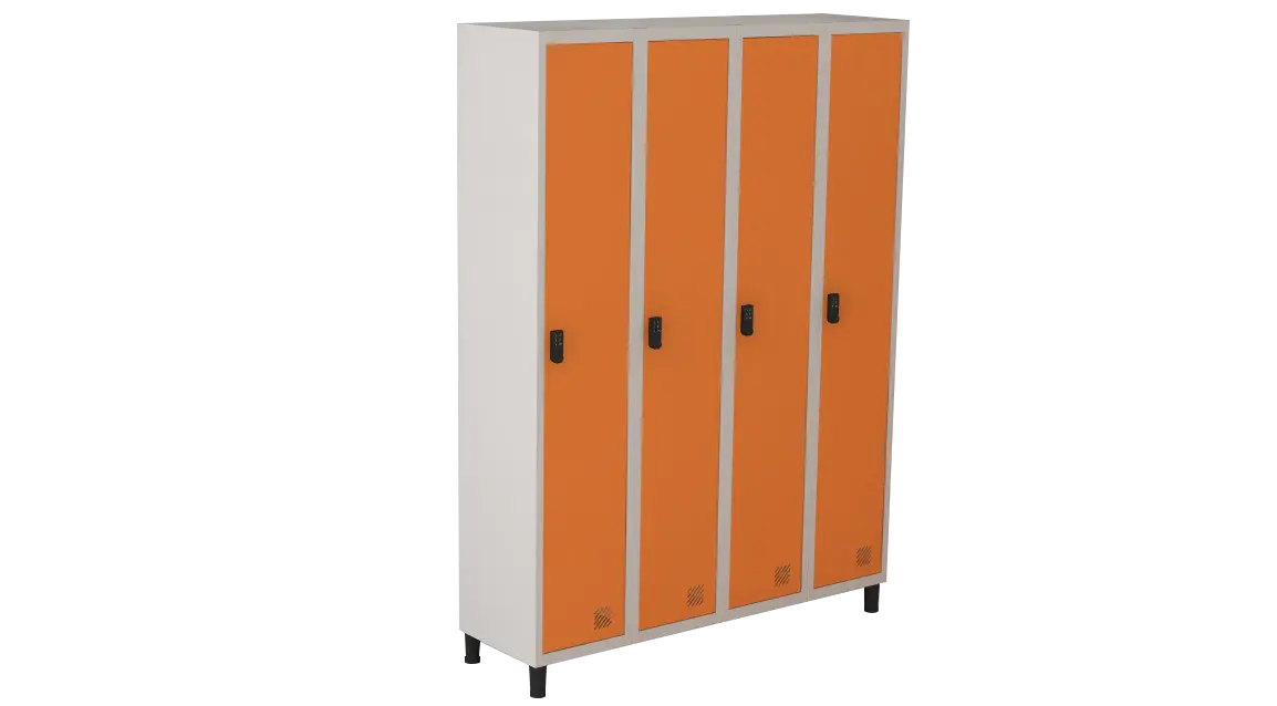 Armário Locker de Aço Euro Módulo com 1 Porta(s) 4 Módulo(s) 4 Porta(s) com Fechadura Digilock com Tranca Tripla