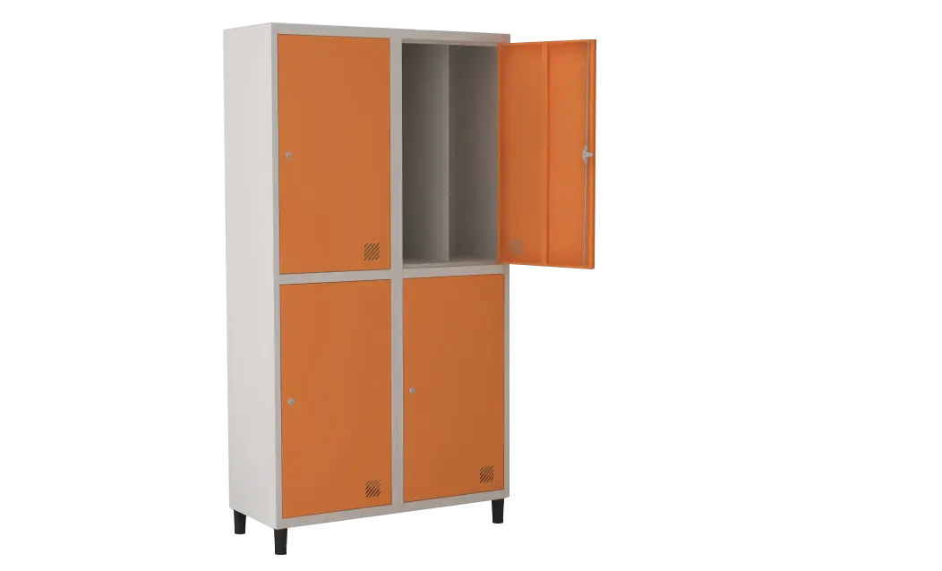 Armário Locker de Aço Euro Módulo com 2 Porta(s) 2 Módulo(s) 4 Porta(s) com Fechadura com Tranca Tripla