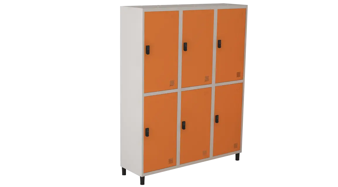 Armário Locker de Aço Euro Módulo com 2 Porta(s) 3 Módulo(s) 6 Porta(s) com Fechadura Digilock com Tranca Tripla