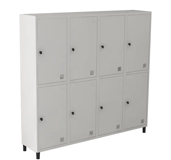 Armário Locker de Aço Euro Módulo com 2 Porta(s) 4 Módulo(s) 8 Porta(s) com Pitão com Tranca Tripla
