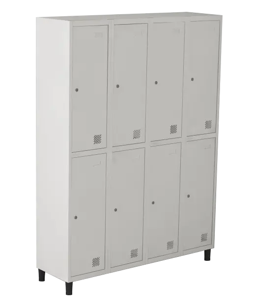 Armário Locker de Aço Euro Módulo com 2 Porta(s) 4 Módulo(s) 8 Porta(s) com Fechadura com Tranca Tripla