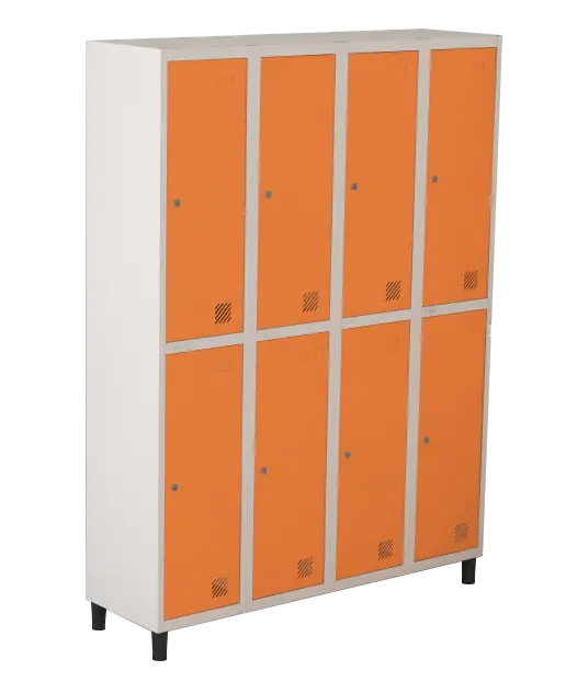 Armário Locker de Aço Euro Módulo com 2 Porta(s) 4 Módulo(s) 8 Porta(s) com Fechadura com Tranca Tripla