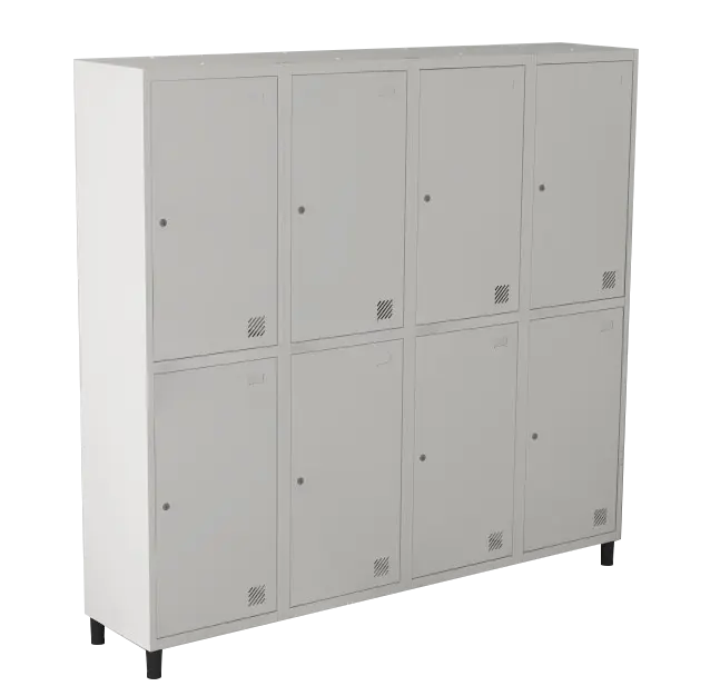 Armário Locker de Aço Euro Módulo com 2 Porta(s) 4 Módulo(s) 8 Porta(s) com Fechadura com Tranca Tripla